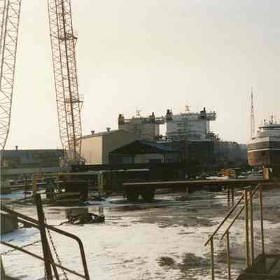 Oglebay Norton, Indiana Harbor, and Wilfred Sykes at Bay Shipbuilding 1992