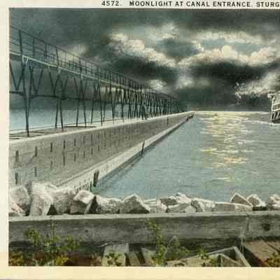 Moonlight at Sturgeon Bay Canal Entrance
