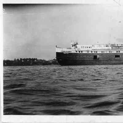 Side view of vessel in harbor