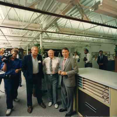 People in print room at Palmer Johnson 7/26/1989
