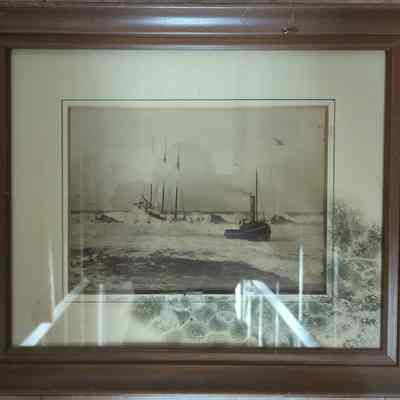 Framed photo of schooner Mary Ellen Cook