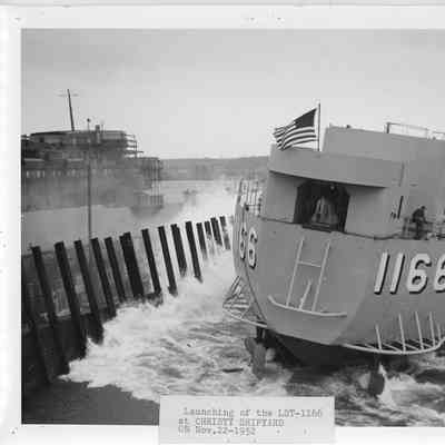 LST 1166 launching 1952