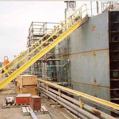 Oil barge being built at Bay Shipbuilding 2008