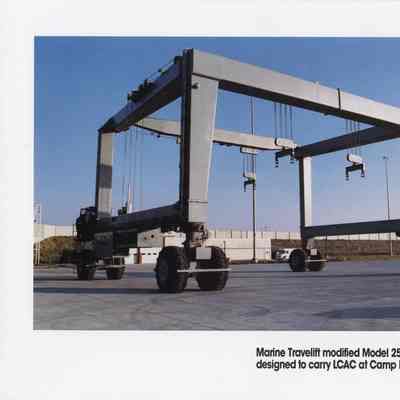 Marine Travelift modified model 250AMO designed to carry LCAC at Camp Pendleton, CA