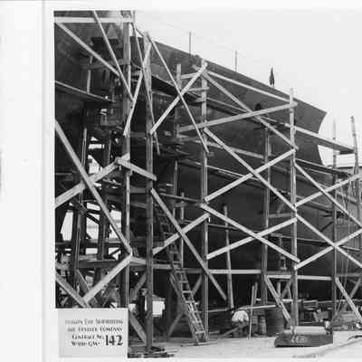 Sturgeon Bay Shipbuilding and Drydock Company Hull 134 in scaffolding July 1, 1942