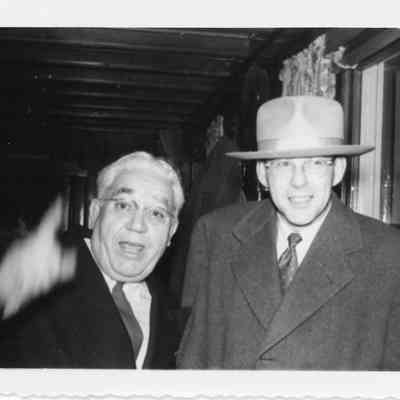 Leo La Mere and Joe Waldon at naval office party