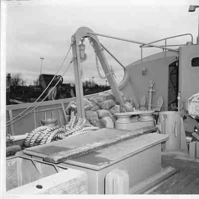 Exterior of Lucky Star deck showing rope 1945