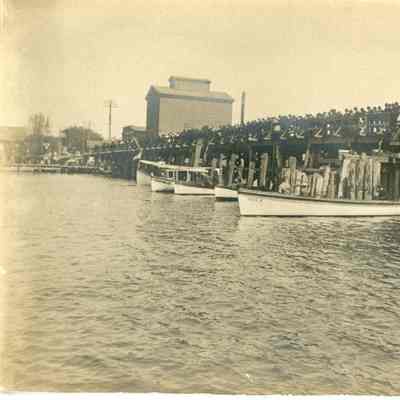 Alice B. under railroad bridge in Sturgeon Bay