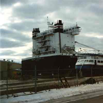 Walter J. McCarthy Jr. in graving dock at Bay Shipbuilding 1993