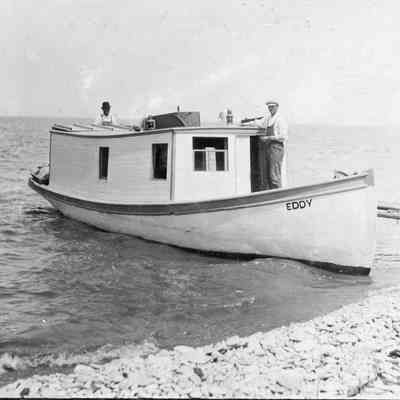 Framed photograph of the fishing tug Eddy