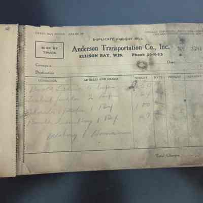 Freight bills 2304-2350 from Anderson Transportation Co. Inc. 1936