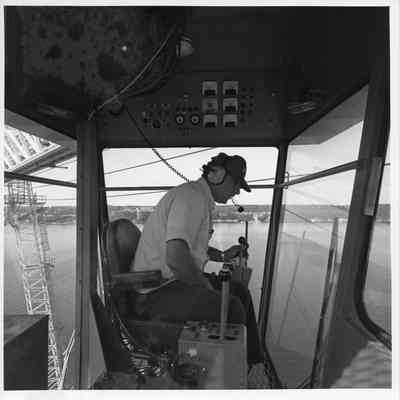 Operator at controls in CB 1979