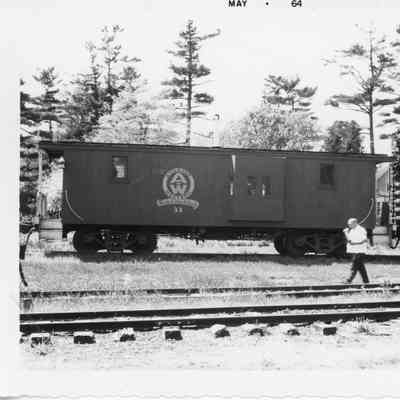 Ahnapee and Western railcar in Sawyer May 1964