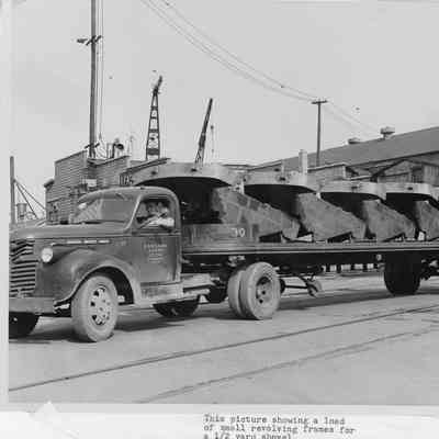 Load of small revolving frames for 1/2 yard shovel