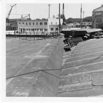 Three large metal pieces at Christy Corp June 1, 1951