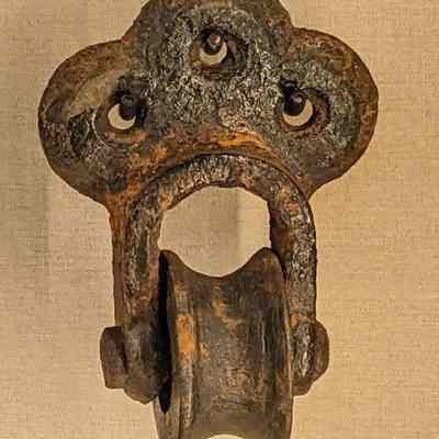 Erie L. Hackley Pulley Wheel and Mount