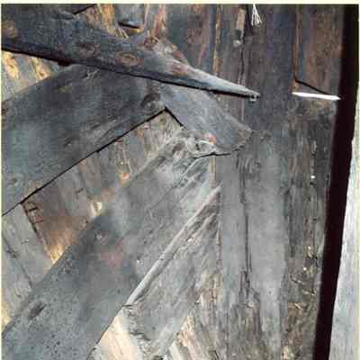 Alvin Clark forefoot, frame heels, and stem knee as seen from port side 1994