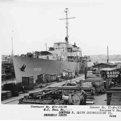 PF-70 docked at Leathem D. Smith Shipbuilding Co.