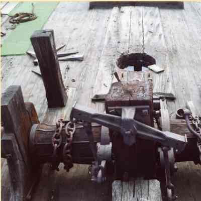 Alvin Clark detail of anchor windlass 1994