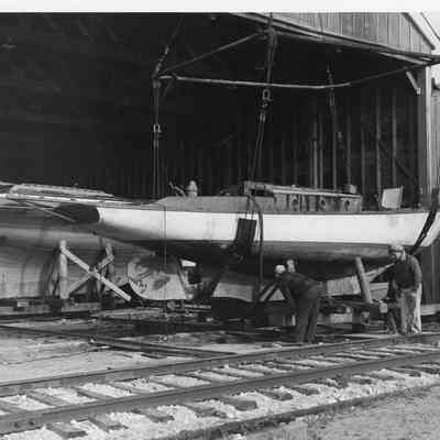 Half Moon in sling at Sturgeon Bay Shipbuilding and Drydock Company
