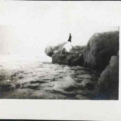 Alice Hotz at Glencoe shoreline 1924