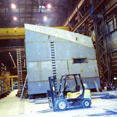 Prefab section of barge at Bay Shipbuilding 2002