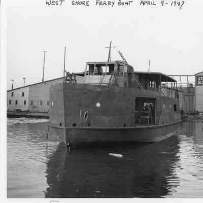 Westshore Ferry Boat floating but not finished in front of SBSB&DD Co.
