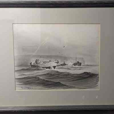Framed drawing "to the rescue'