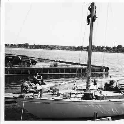 Sailboat 39a56 docked at Sturgeon Bay Boat Works