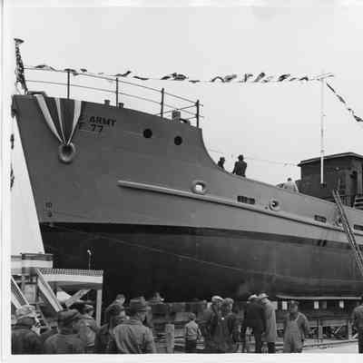 Christening of US Army F-77 at Peterson Boat works