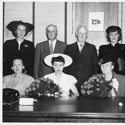 L.D. Smith and Alva Smith with ship sponsor