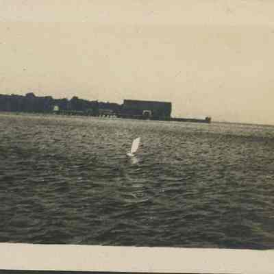 Toy sailboat on the water