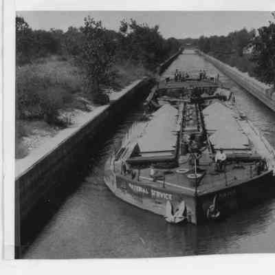 Barge Material Service in canal
