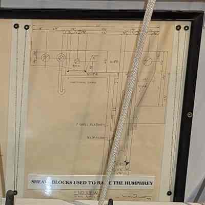 Sheave block framed technical drawing