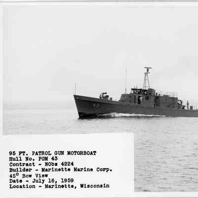PGM-43 underway in Marinette, Wisconsin, on July 16, 1959