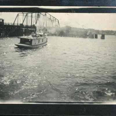 Fish tug Albert C. Kalmbach underway in Sturgeon Bay 1923