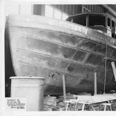 Distribution Box Boat L-95 under construction at Sturgeon Bay Shipbuilding and Dry Dock Co. September 15, 1941