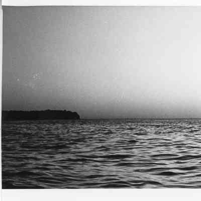 Scenic Door County sunset with sailboat Fall 1991