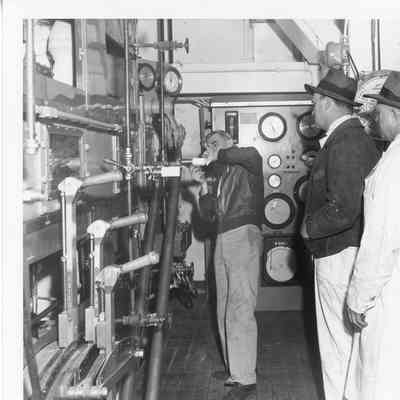 Christy Corp employees in Elton Hoyt II engine room