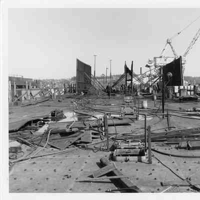 Deck of the Badger under construction March 10, 1952