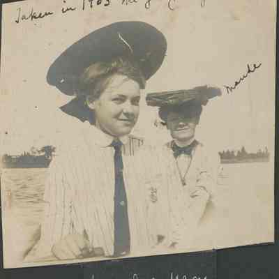 Mary and Maude in boat 1903
