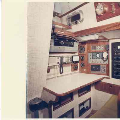 Navigation desk and electrical panel inside of Charisma