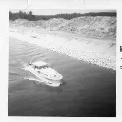 Yacht underway in Canal August 1964