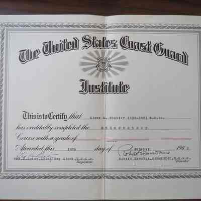 Elmer Richter meteorology certificate