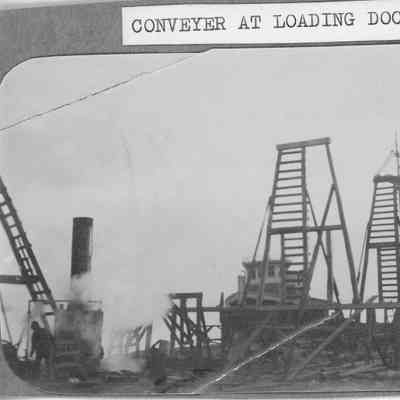 Stone quarry conveyor at loading dock