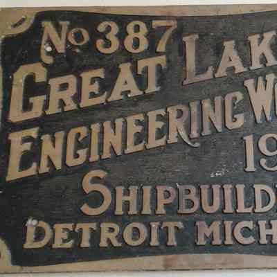 Great Lakes Engineering Works Name Plate