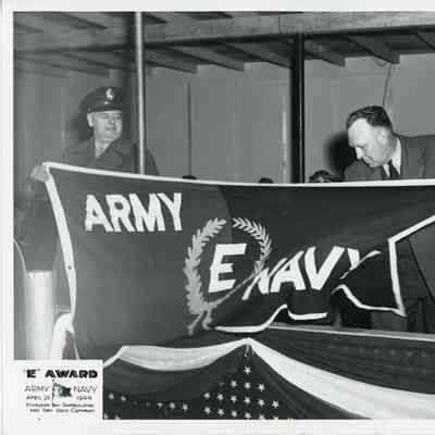 Army Navy E Award ceremony at Sturgeon Bay Shipbuilding and Drydock Company April 20, 1944
