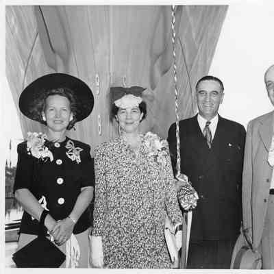 Alva Smith and L.D. Smith with parents of Miss Joan Burgess at PC-1175 christening
