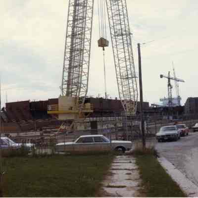 Construction of Burns Harbor at Bay Shipbuilding Graving Dock 1979