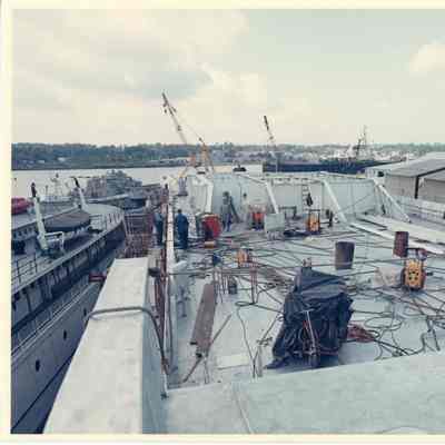 Deck of the Alcoa Seaprobe under construction at PBI